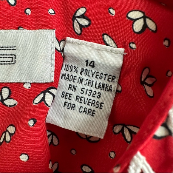 Vintage lace Peter Pan collared floral print button front midi dress- M/L - Picture 7 of 9